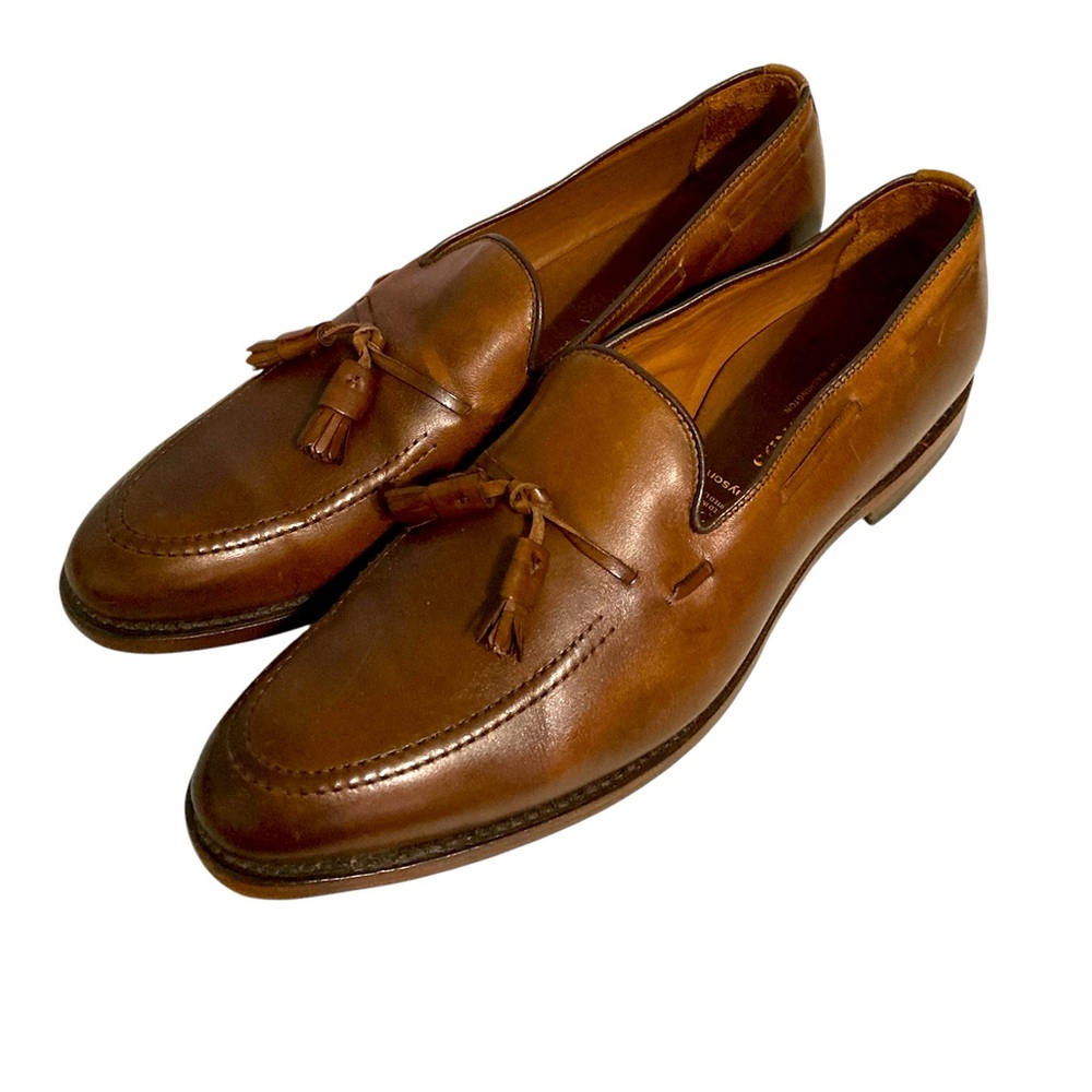 Allen Edmonds Grayson brown leather tassel loafers dress shoes Size 14A